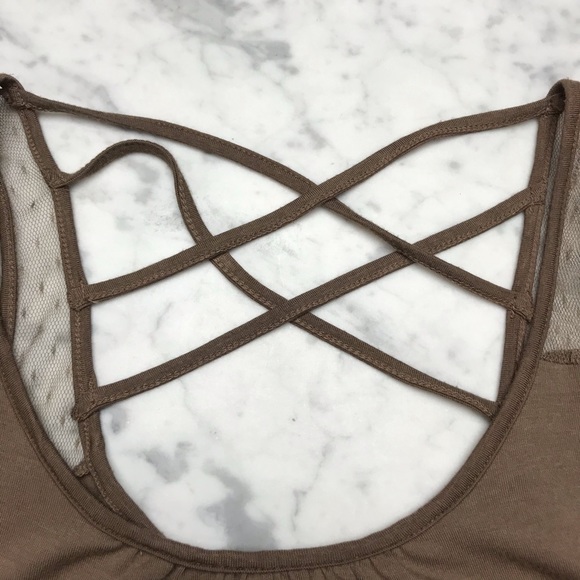 Zenana Outfitters Brown Lace Open Back Tank Top - Picture 5 of 8